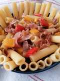 Maccheroni with Sliced Cold Cuts and Peppers