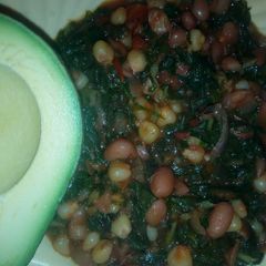 Githeri mixed with greens A picture of Githeri mixed with greens.