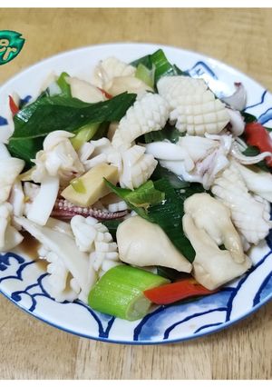 蠔油透抽日本大蔥杏鮑菇 的食譜成品照片