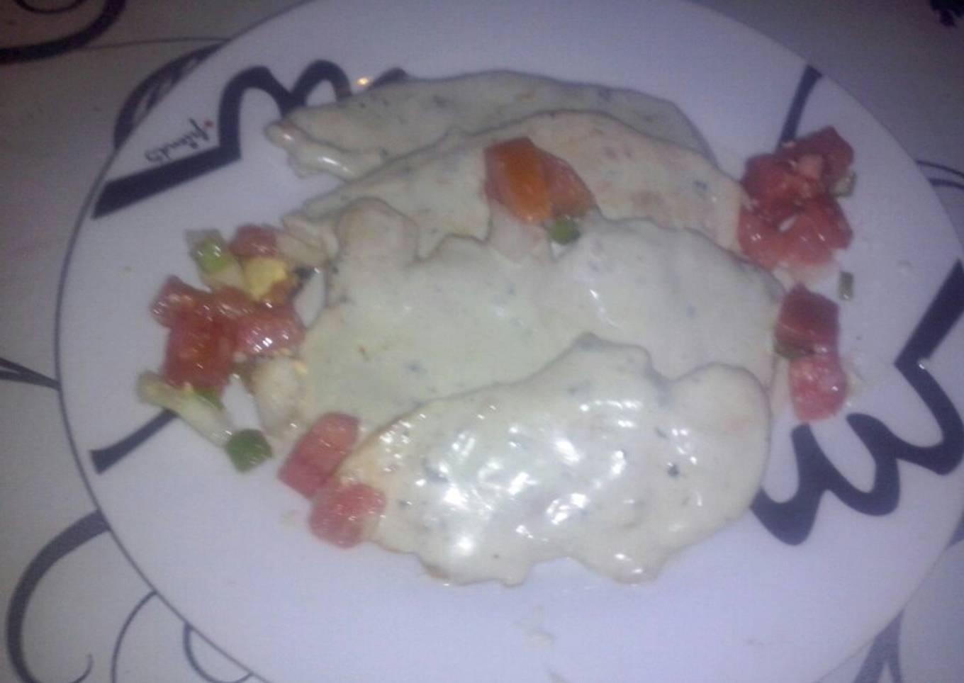 Pechuga de pollo en salsa roquefort
