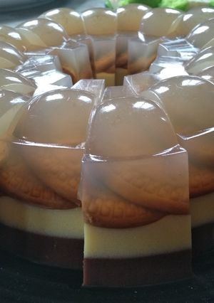 Foto resep Pudding lapis biskuit