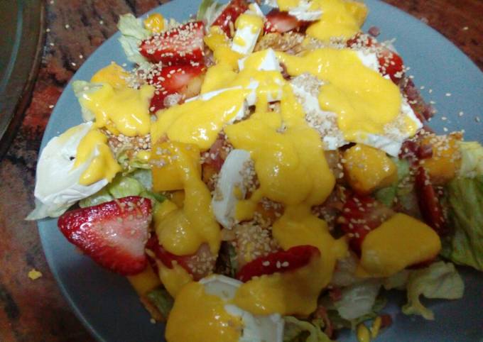 Ensalada de mango pera fresas y vinagreta de mango Receta de Jordi ...