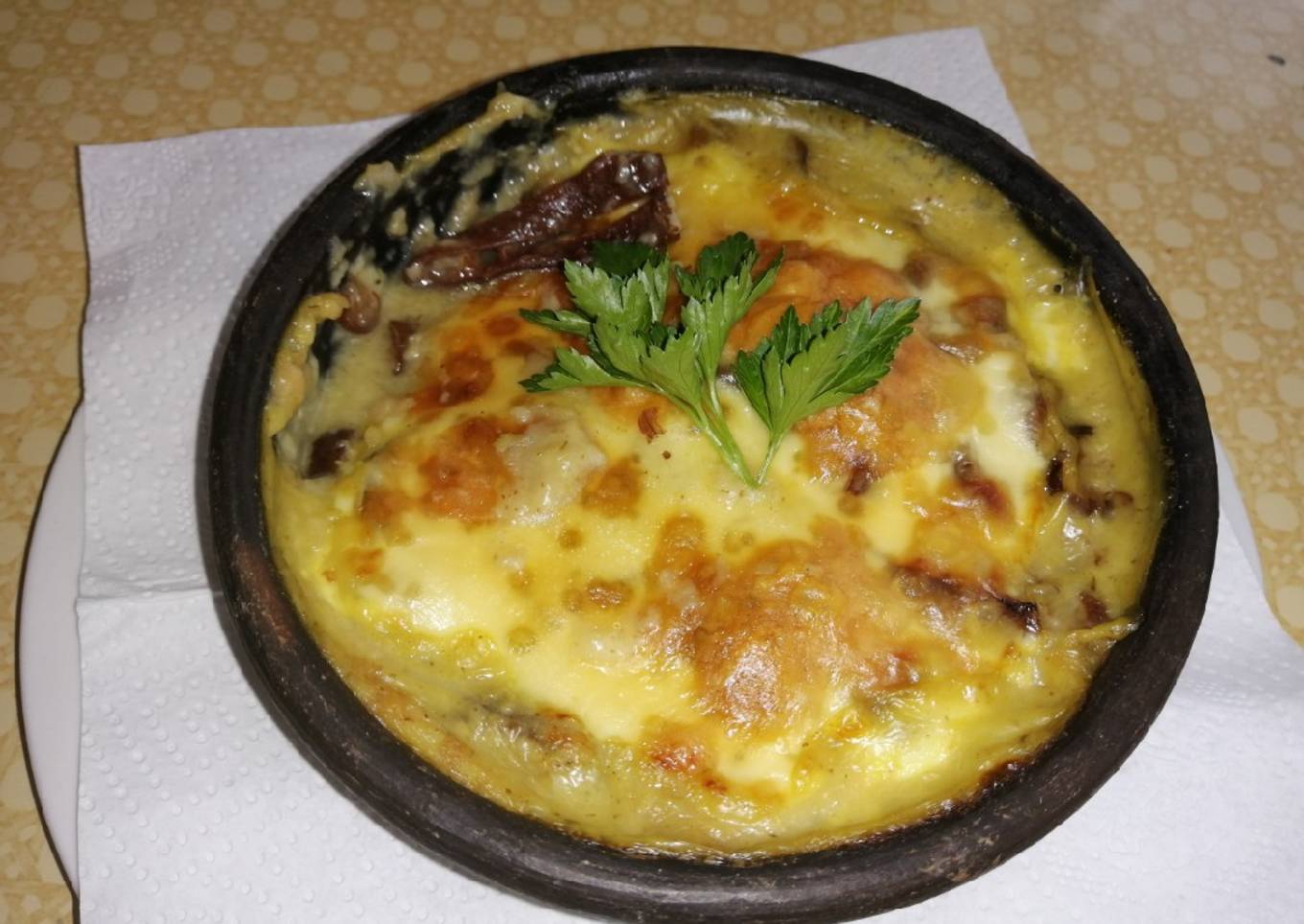 Chupe de cochayuyo gratinado