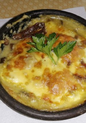 Una foto de Chupe de cochayuyo gratinado