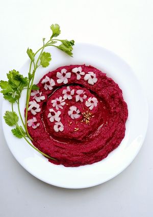 A picture of Beetroot Hummus.