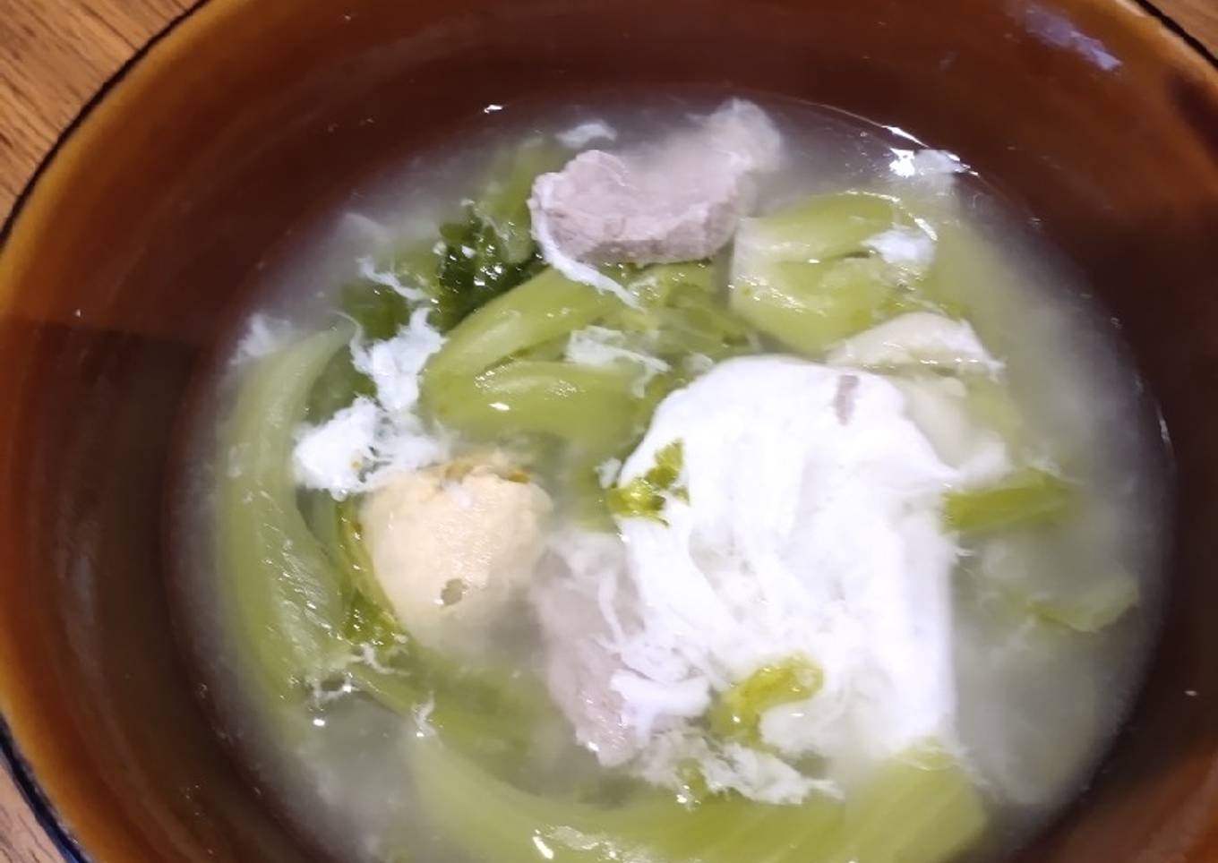 Green Mustard and Salted Egg Soup