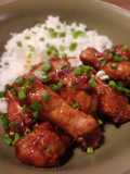 Crispy chicken wings in sweet and spicy Chinese glaze
