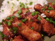 A picture of baked chicken drumette