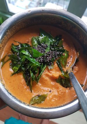 A picture of Dried chili Coconut chutney.