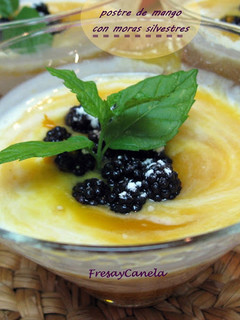 Una foto de Postre de Mango con Moras Silvestres