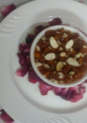 A picture of Moong dal ka halwa.