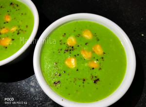 A picture of Creamy and Spicy Spinach Soup.