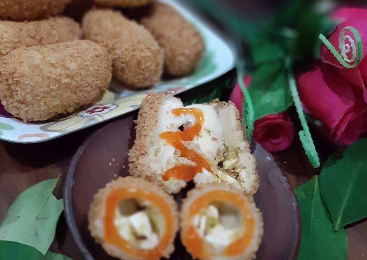 Kroket Isi Telur dan Mozzarella