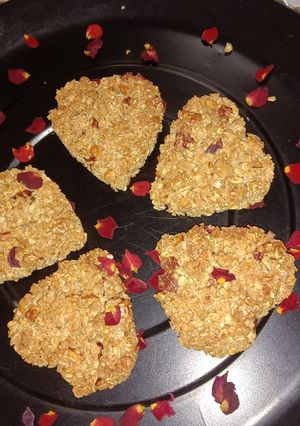 A picture of Otas and walnut heart cookies.