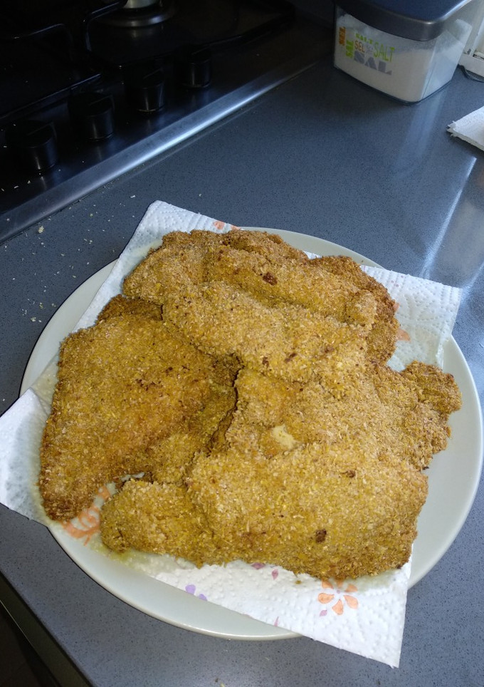 Una foto de Pollo rebozado con salvado de avena