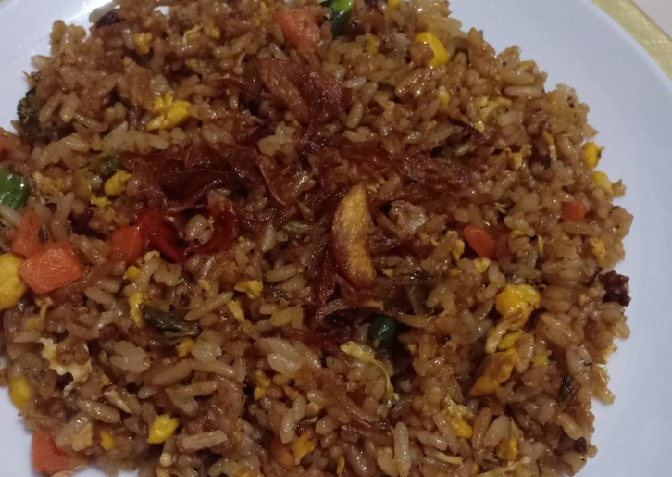 Nasi goreng ayam mix vagetable pedes jontor