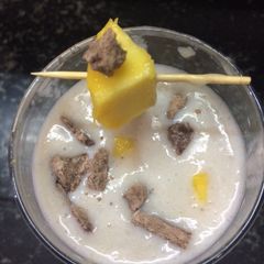 A picture of Oats Banana mango milkshake !.