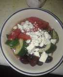 Summer Tomato, Cucumber, Onion, Garlic, Greek Dressed Feta Salad
