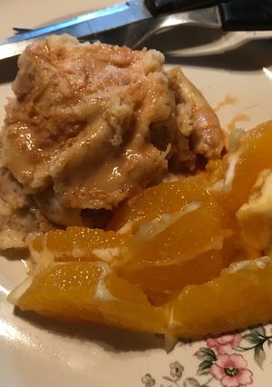 Una foto de Hot cake integral, más salsa de dulce de leche