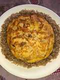 Tortilla de restos de pollo asado