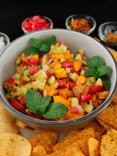 A picture of Grilled pineapple and mango salsa.