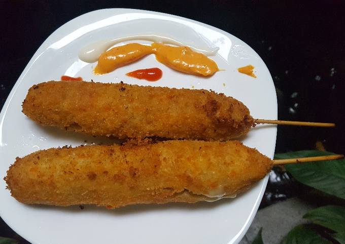 Resep Korean cheese hotdog yang Lezat Sekali