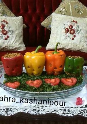 عکسی از دستور دلمه فلفل هالووین