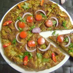 A picture of Spanish Omelette with Indian Flavour.