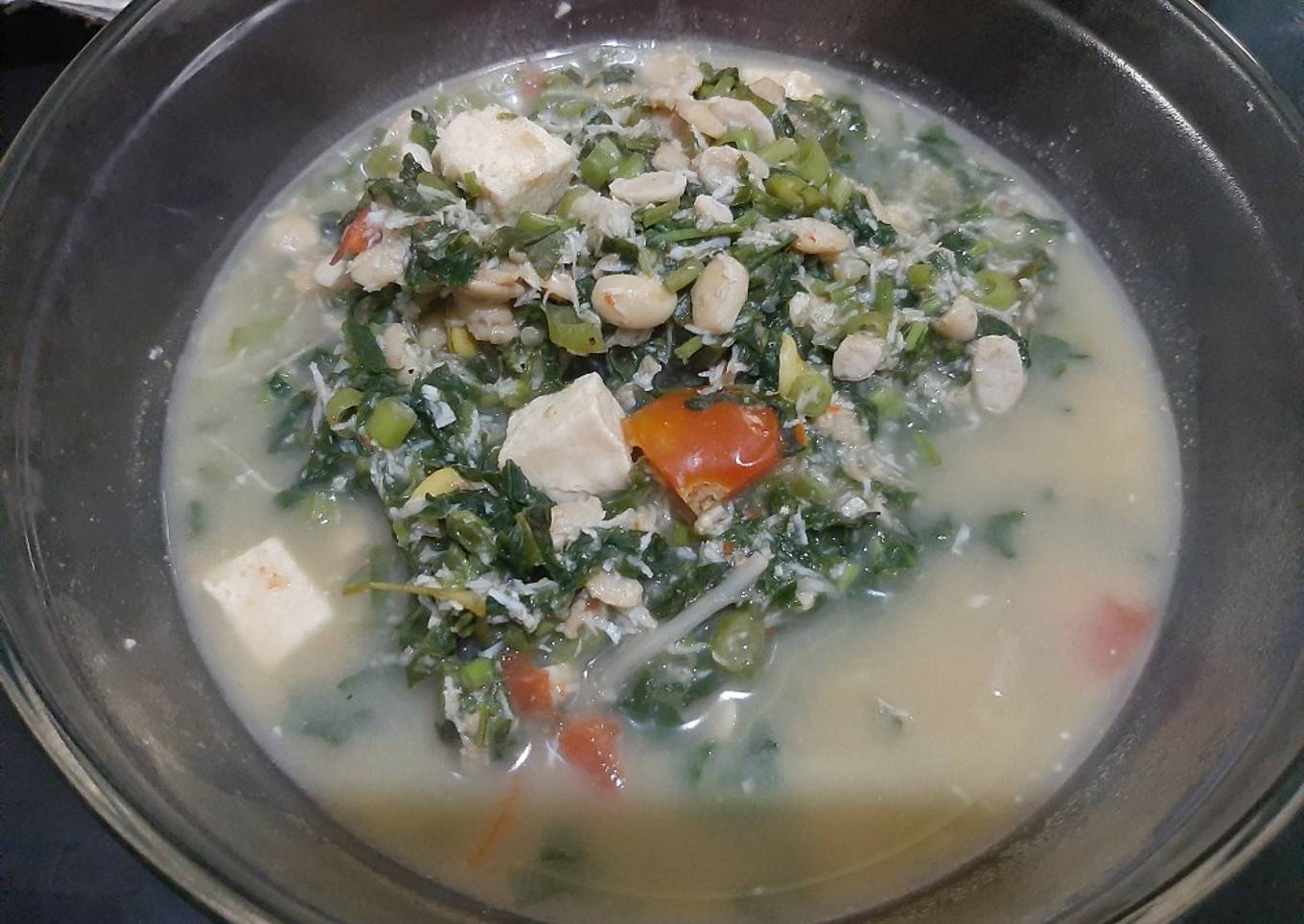 Oblok-oblok kangkung tempe tahu