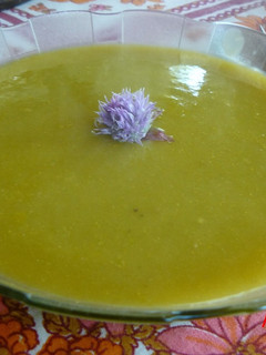 Una foto de Sopa crema de puerro y calabaza