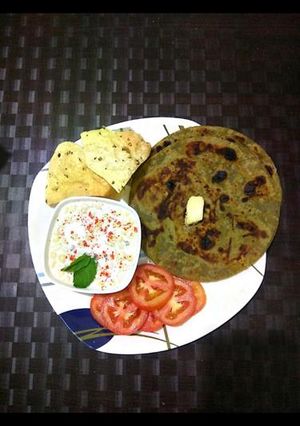 A picture of Mint Paratha.