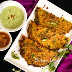 Moringa Besan Cheela / Chilla (Drumstick Leaves & Gram Flour Pancakes) A picture of Moringa Besan Cheela / Chilla (Drumstick Leaves & Gram Flour Pancakes).
