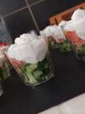 Cucumber, Smoked Salmon, and Goat Cheese Whipped Cream Verrines