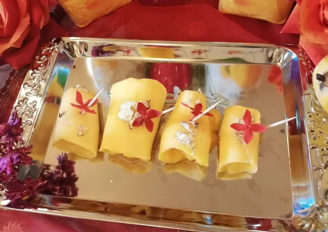Mango cheese rolls