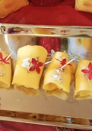 A picture of Mango cheese rolls.