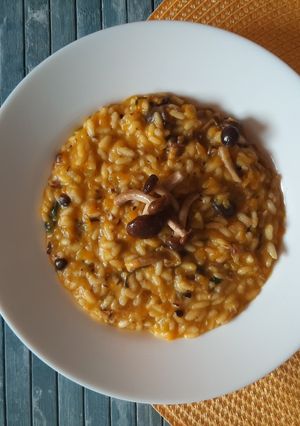Foto di Risotto alla zucca e funghi pioppini
