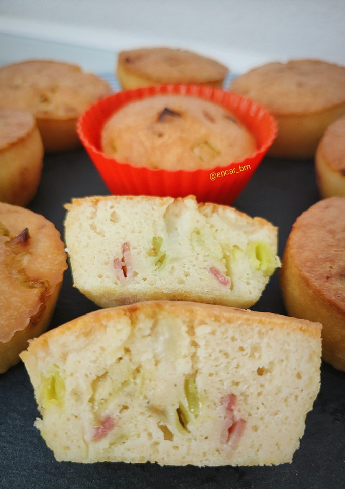 Una foto de Muffins de puerro y bacon