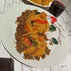 A picture of Native palm oil jallof rice.