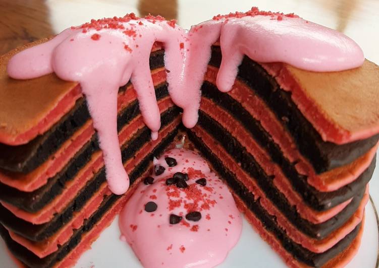 Bagaimana Membuat Black pink pancake yang Enak
