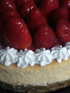 Una foto de Cheesecake con fresas