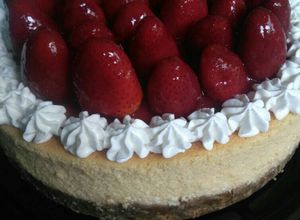 Una foto de Cheesecake con fresas