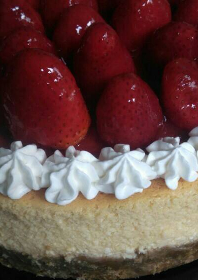 Una foto de Cheesecake con fresas