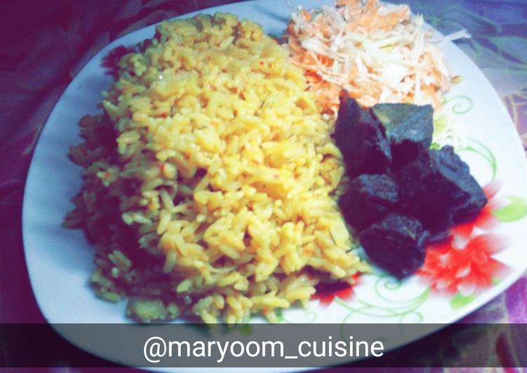 Simple Way to Prepare Perfect Jollof rice with coleslaw