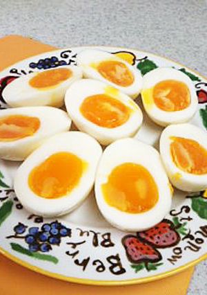 A picture of Eggs Marinated in Shirodashi and Ginger.