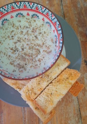 Foto resep Cream Soup with Garlic Bread