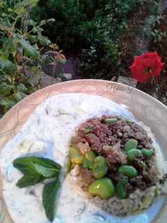 صورة لوصفة رز و فول (رز ع فول)