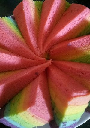 Foto resep Rainbow cake kukus