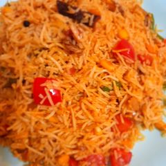 Mushroom and corn pulao A picture of Mushroom and corn pulao.