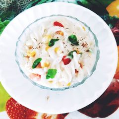 A picture of White sauce pasta.