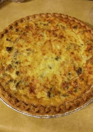 A picture of Mushroom Swiss Burger Pie.